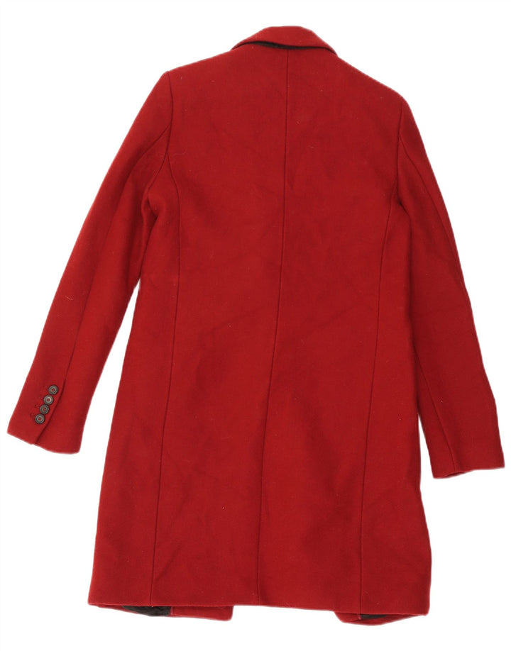 ZARA Womens Overcoat UK 6 XS Red Polyester