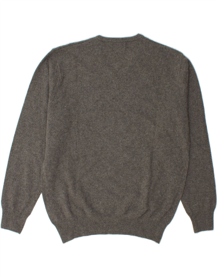 KAPPA Mens V-Neck Jumper Sweater Medium Grey Wool Vintage Kappa and Second-Hand Kappa from Messina Hembry 