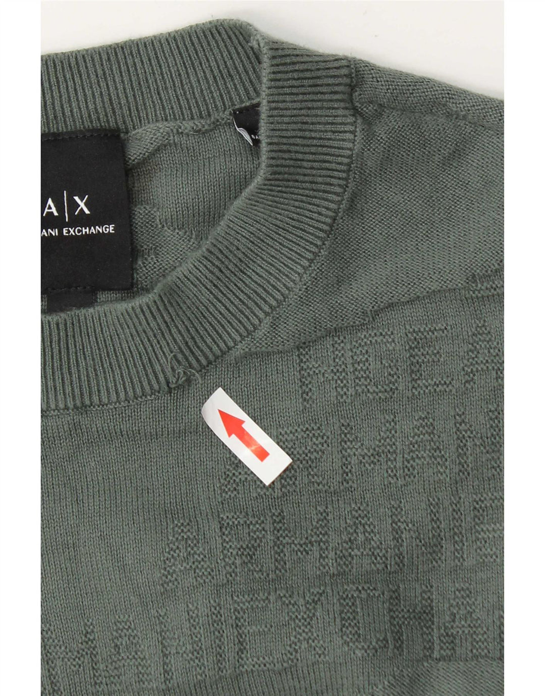 Armani Exchange Mens Crew Neck Jumper Sweater Small Green Cotton