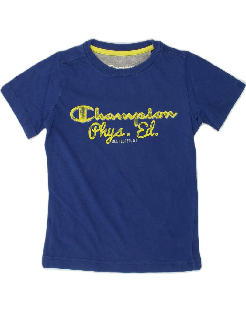 CHAMPION Boys Graphic T-Shirt Top 3-4 Years 2XS Blue | Vintage Champion | Thrift | Second-Hand Champion | Used Clothing | Messina Hembry 