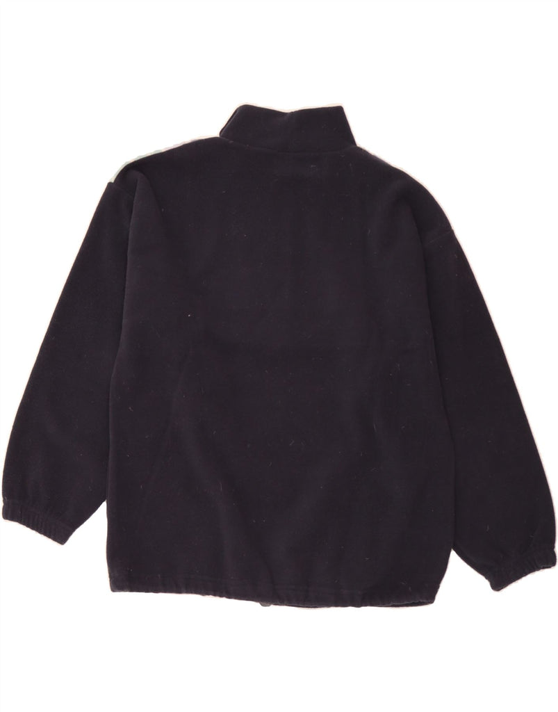 VINTAGE Mens Zip Neck Fleece Jumper Large Navy Blue Fair Isle Polyester Vintage Vintage and Second-Hand Vintage from Messina Hembry 