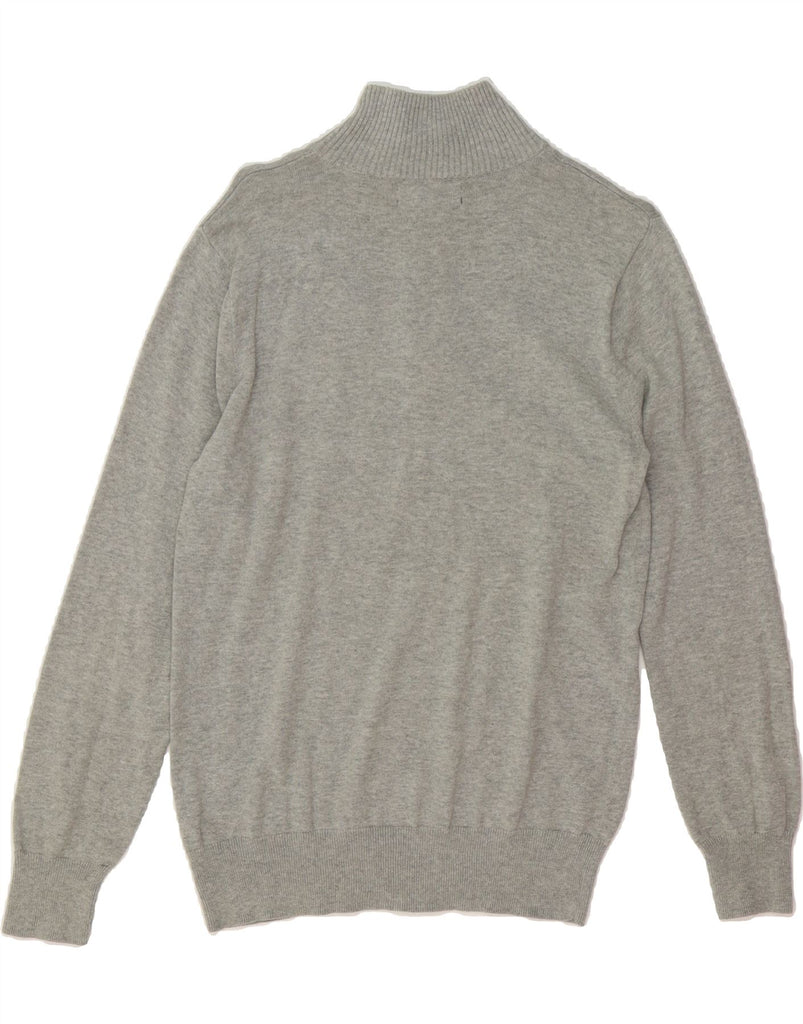 J. CREW Womens Zip Neck Jumper Sweater UK 10 Small Grey Cotton Vintage J. Crew and Second-Hand J. Crew from Messina Hembry 