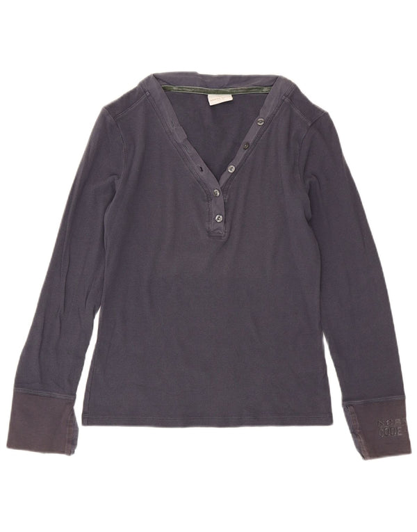 North Sails Womens Top Long Sleeve UK 12 Medium Navy Blue Cotton