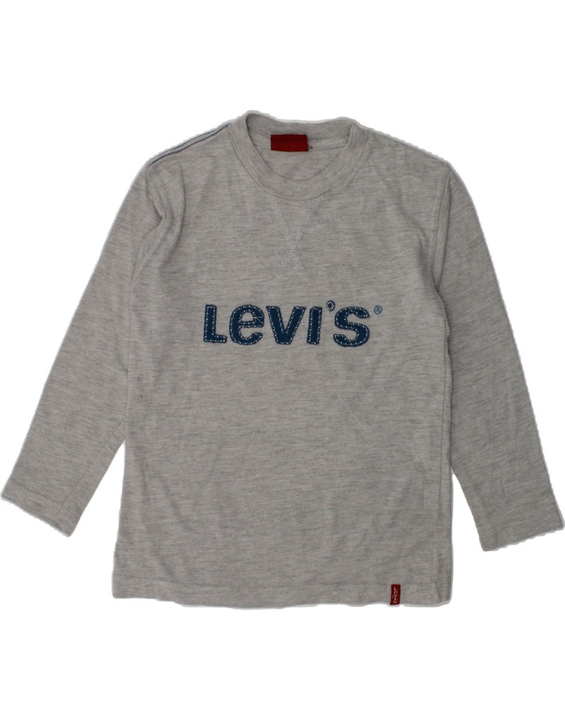 LEVI'S Boys Graphic Top Long Sleeve 4-5 Years Grey Cotton | Vintage Levi's | Thrift | Second-Hand Levi's | Used Clothing | Messina Hembry 