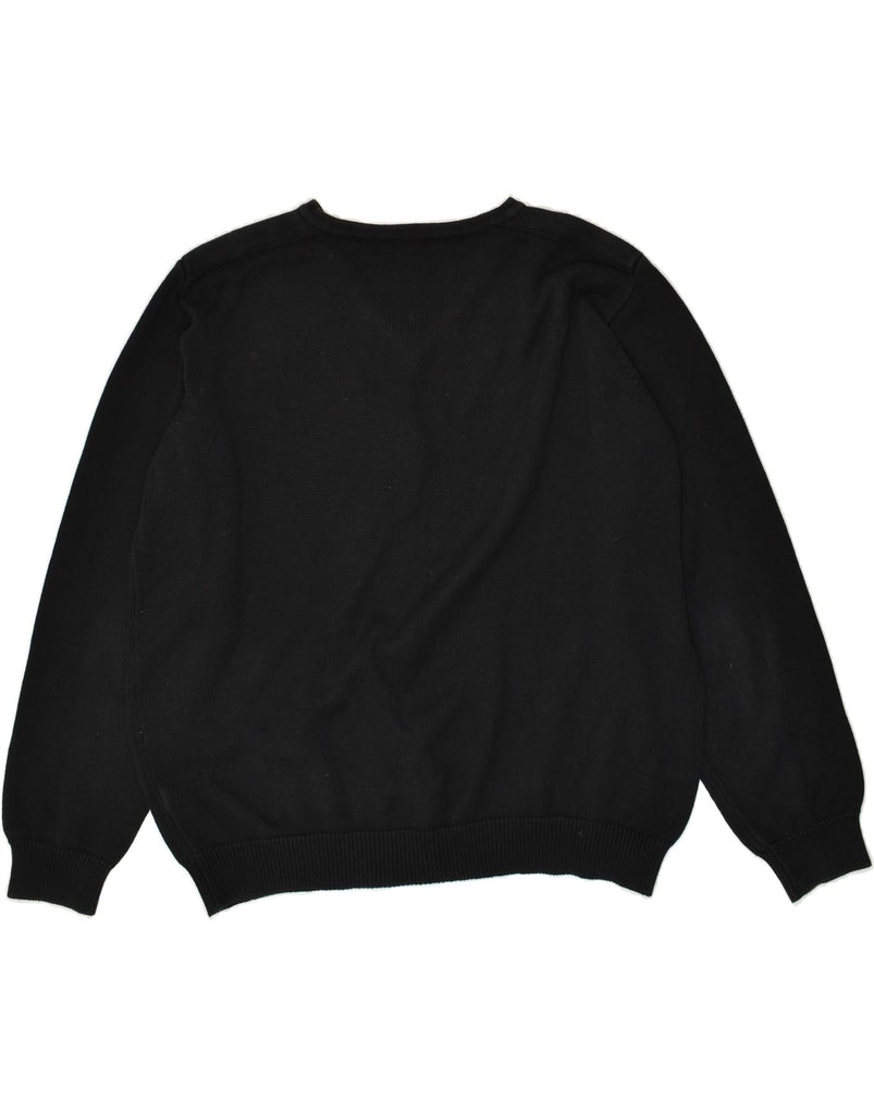 JOOP Mens V-Neck Jumper Sweater IT 54 XL Black Cotton | Vintage Joop | Thrift | Second-Hand Joop | Used Clothing | Messina Hembry 