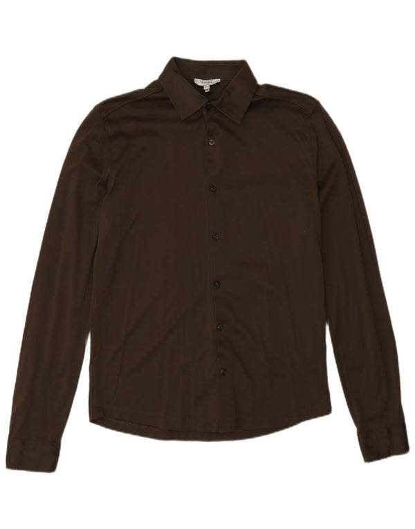 Reiss Mens Shirt XS Brown Cotton