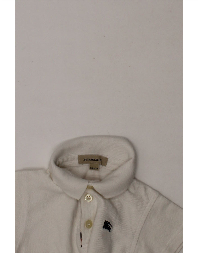 BURBERRY Baby Boys Polo Shirt 0-3 Months White Cotton Vintage Burberry and Second-Hand Burberry from Messina Hembry 