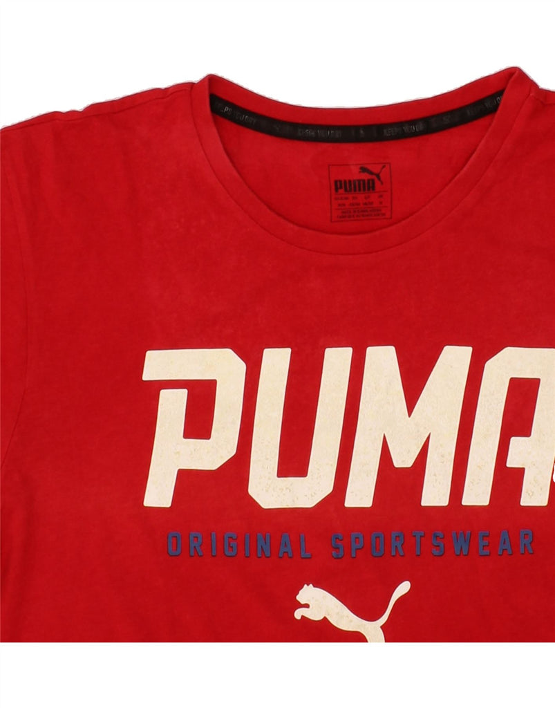 PUMA Mens Graphic T-Shirt Top Medium Red Vintage Puma and Second-Hand Puma from Messina Hembry 