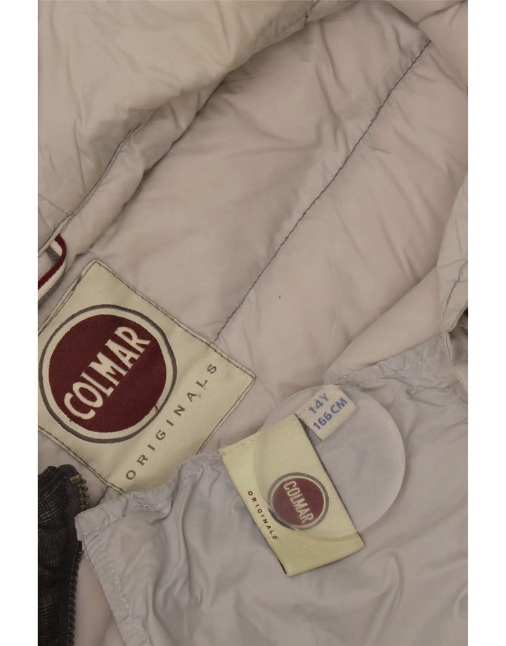 Colmar Boys Hooded Padded Jacket 13-14 Years Grey Check Polyester