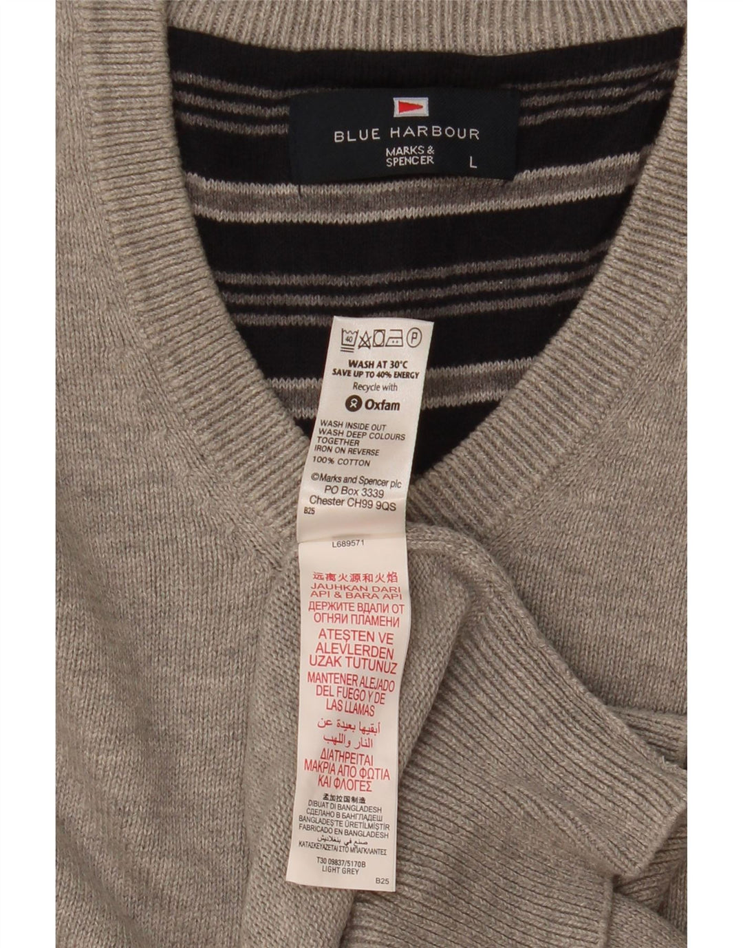 Marks & Spencer Mens Blue Harbour Vest Tank Top Large Grey Flecked Cotton