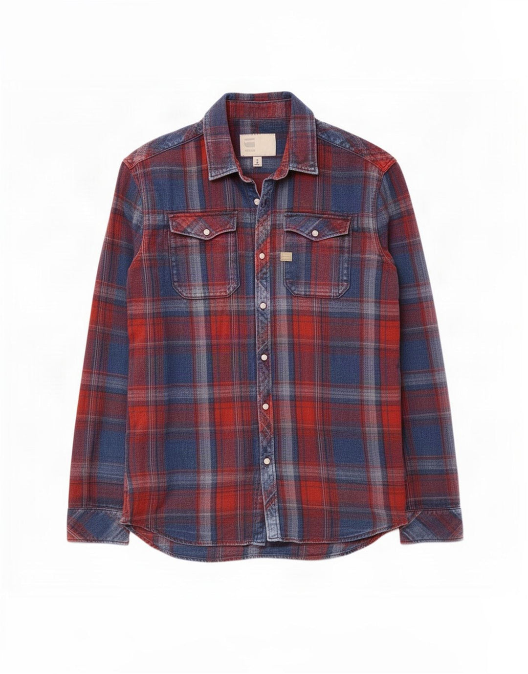 G-Star Mens Shirt Medium Blue Check Cotton
