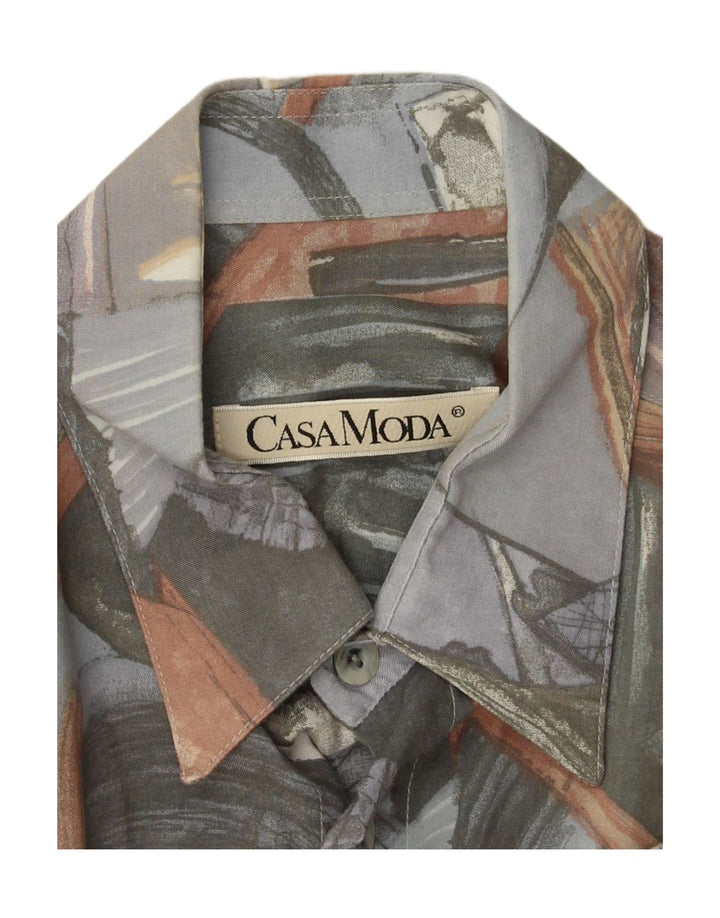 CASA MODA Mens Short Sleeve Shirt Medium Grey Patchwork Vintage Casa Moda and Second-Hand Casa Moda from Messina Hembry 