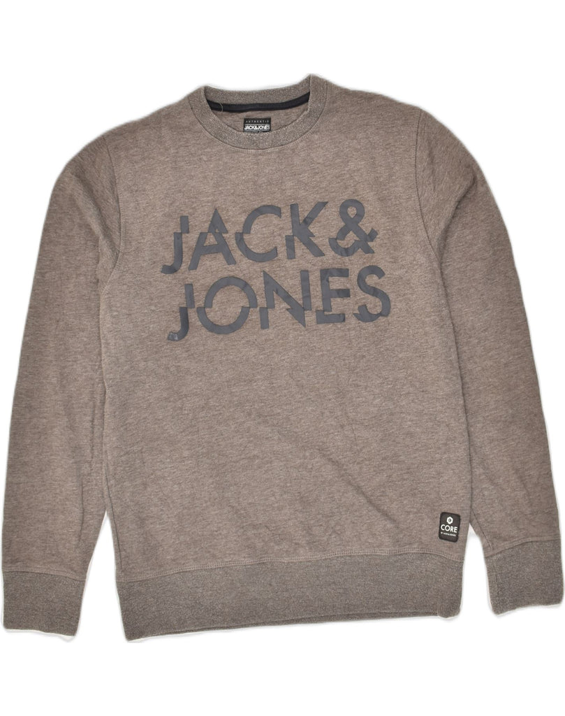 JACK & JONES Mens Graphic Sweatshirt Jumper Large Grey | Vintage Jack & Jones | Thrift | Second-Hand Jack & Jones | Used Clothing | Messina Hembry 