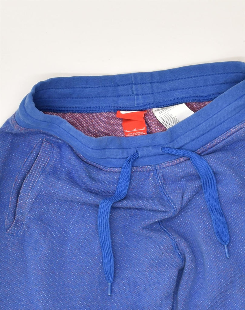 NIKE Womens Sport Shorts UK 12 Medium Blue Cotton | Vintage Nike | Thrift | Second-Hand Nike | Used Clothing | Messina Hembry 