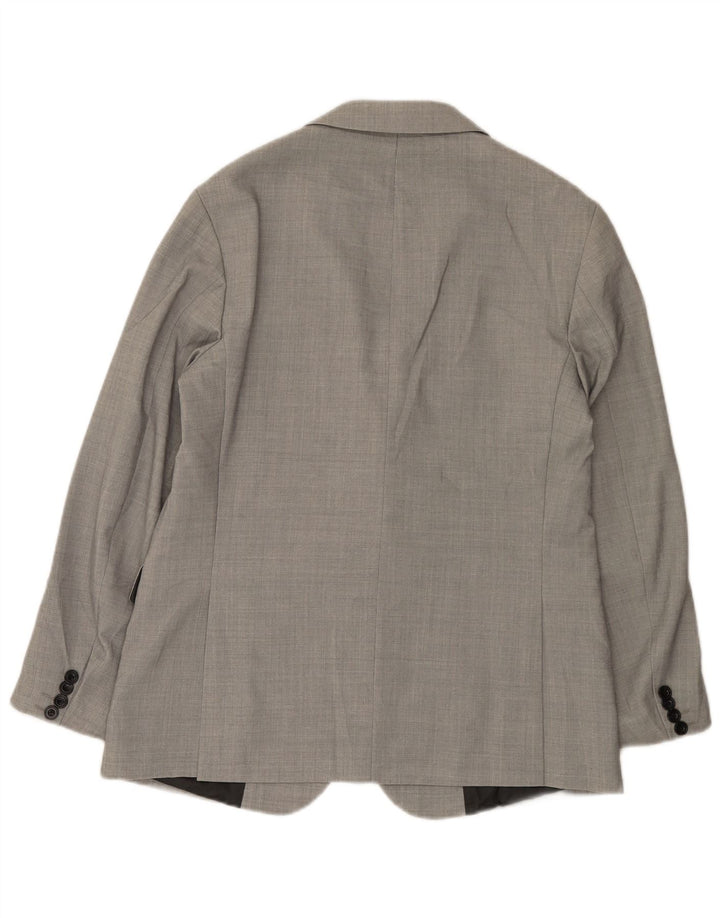Zara Mens 2 Button Blazer Jacket EU 50 Medium Grey Polyester