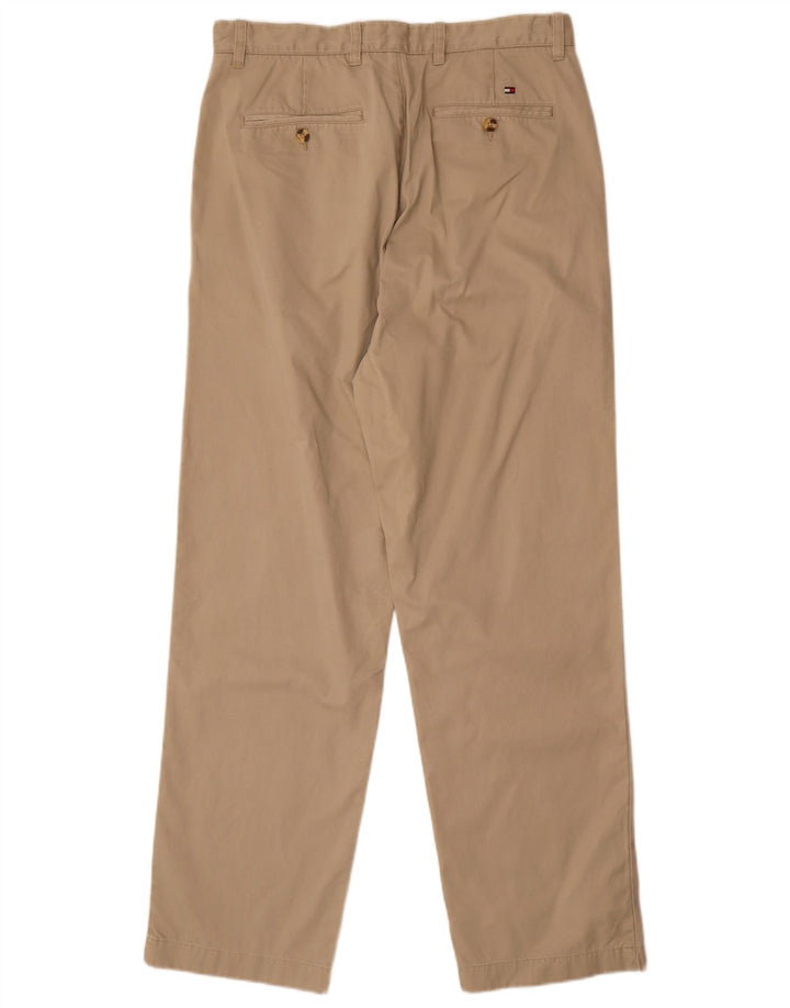 TOMMY HILFIGER Mens Straight Chino Trousers W33 L32 Beige Cotton