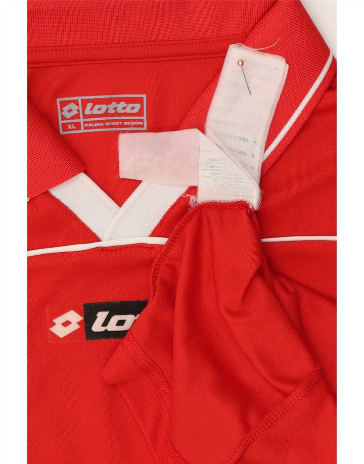 Lotto Mens Graphic Polo Shirt XL Red Colourblock Polyester