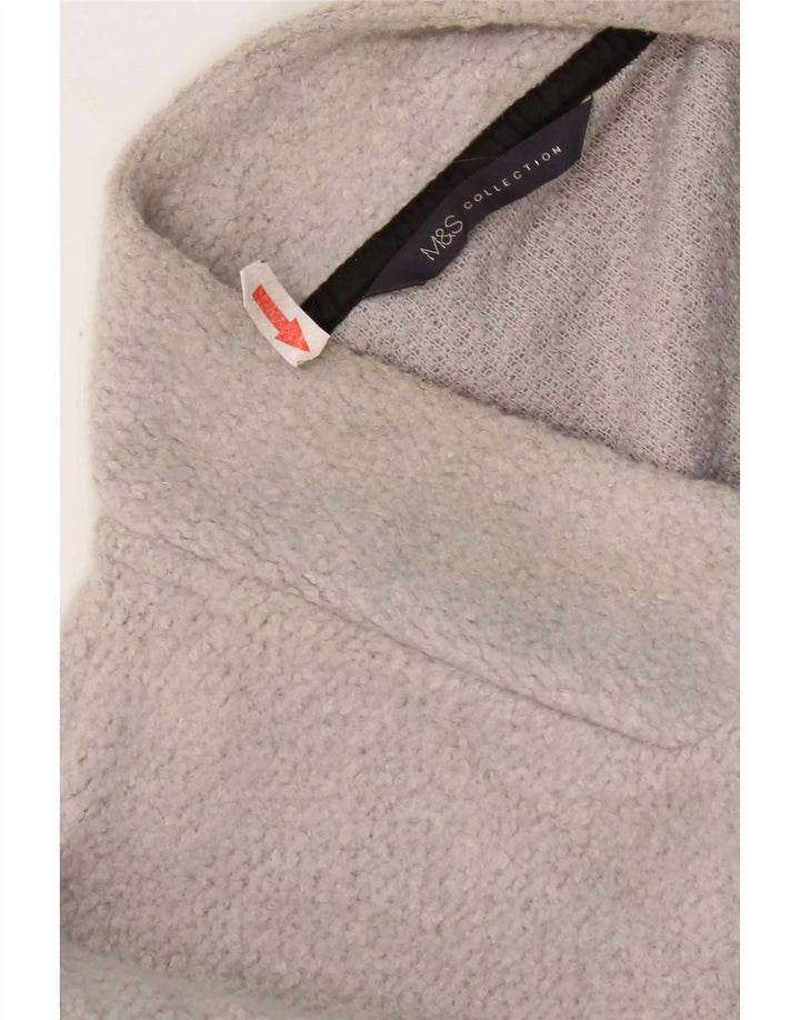 Marks & Spencer Womens Open Overcoat UK 20 2XL Grey Colourblock Polyester
