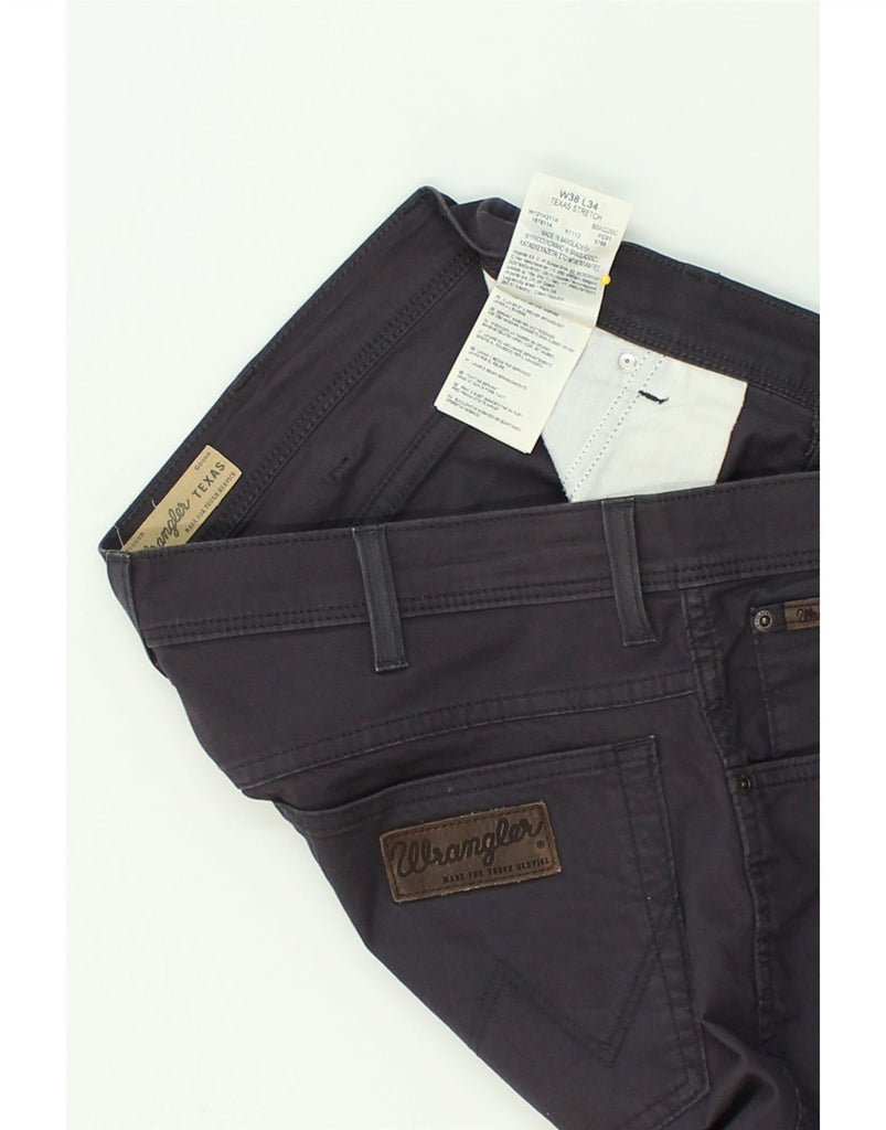 WRANGLER Mens Regular Casual Trousers W38 L28 Black Cotton | Vintage Wrangler | Thrift | Second-Hand Wrangler | Used Clothing | Messina Hembry 