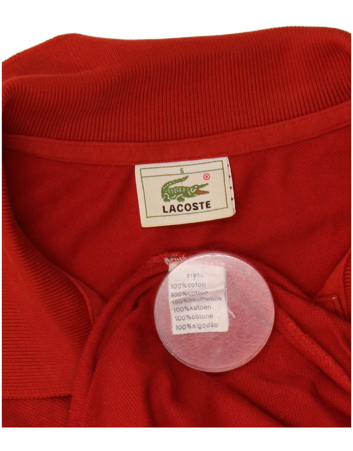 Lacoste Mens Polo Shirt Size 6 XL Red Cotton