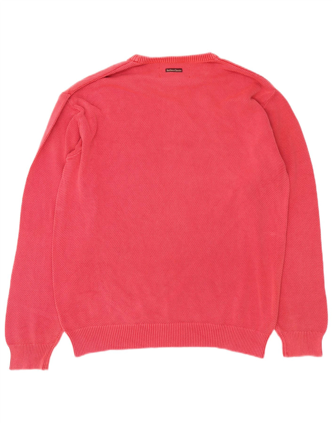MARLBORO CLASSICS Mens Boat Neck Jumper Sweater Large Red Cotton