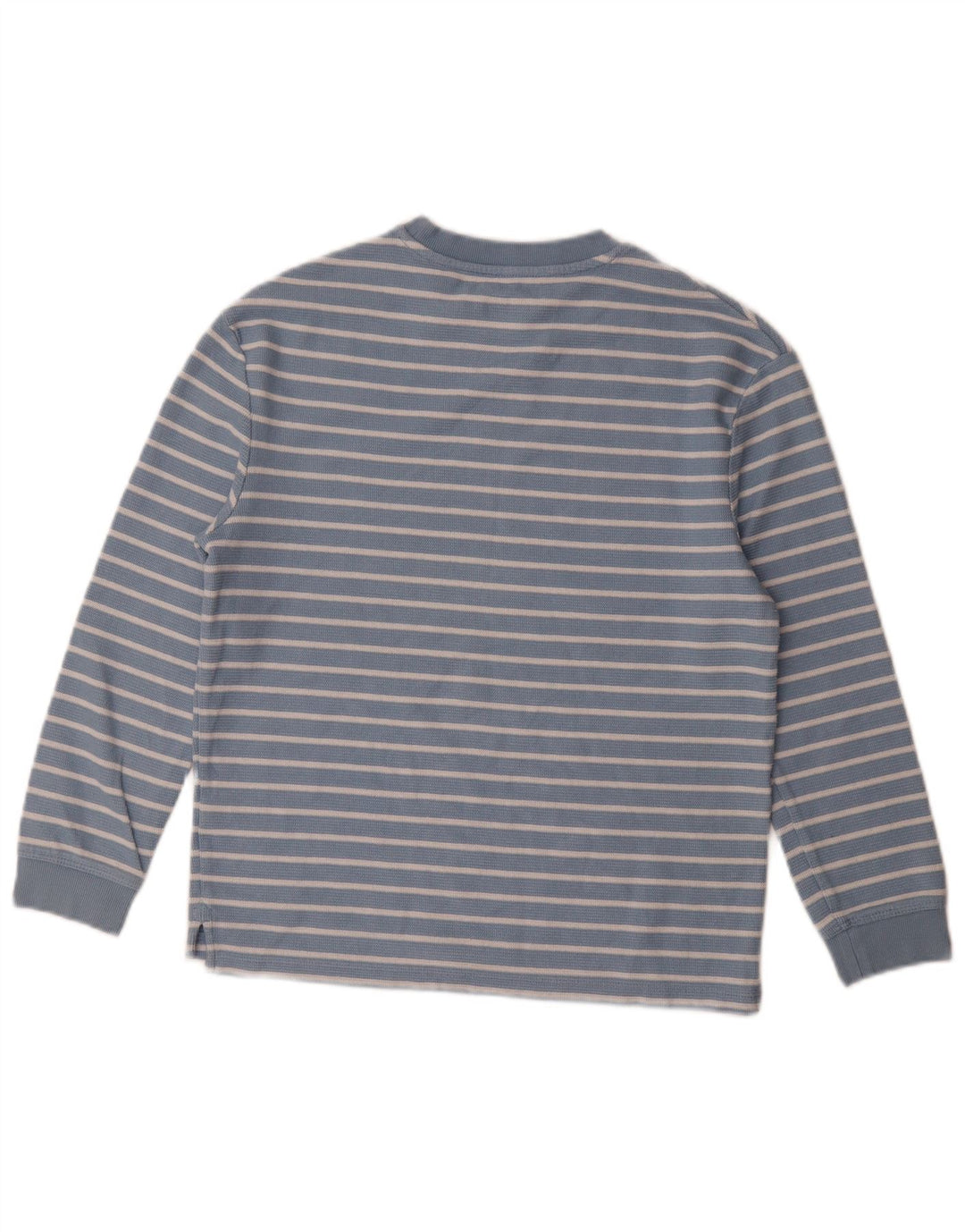 Marks & Spencer Boys Top Long Sleeve 11-12 Years Blue Striped Cotton