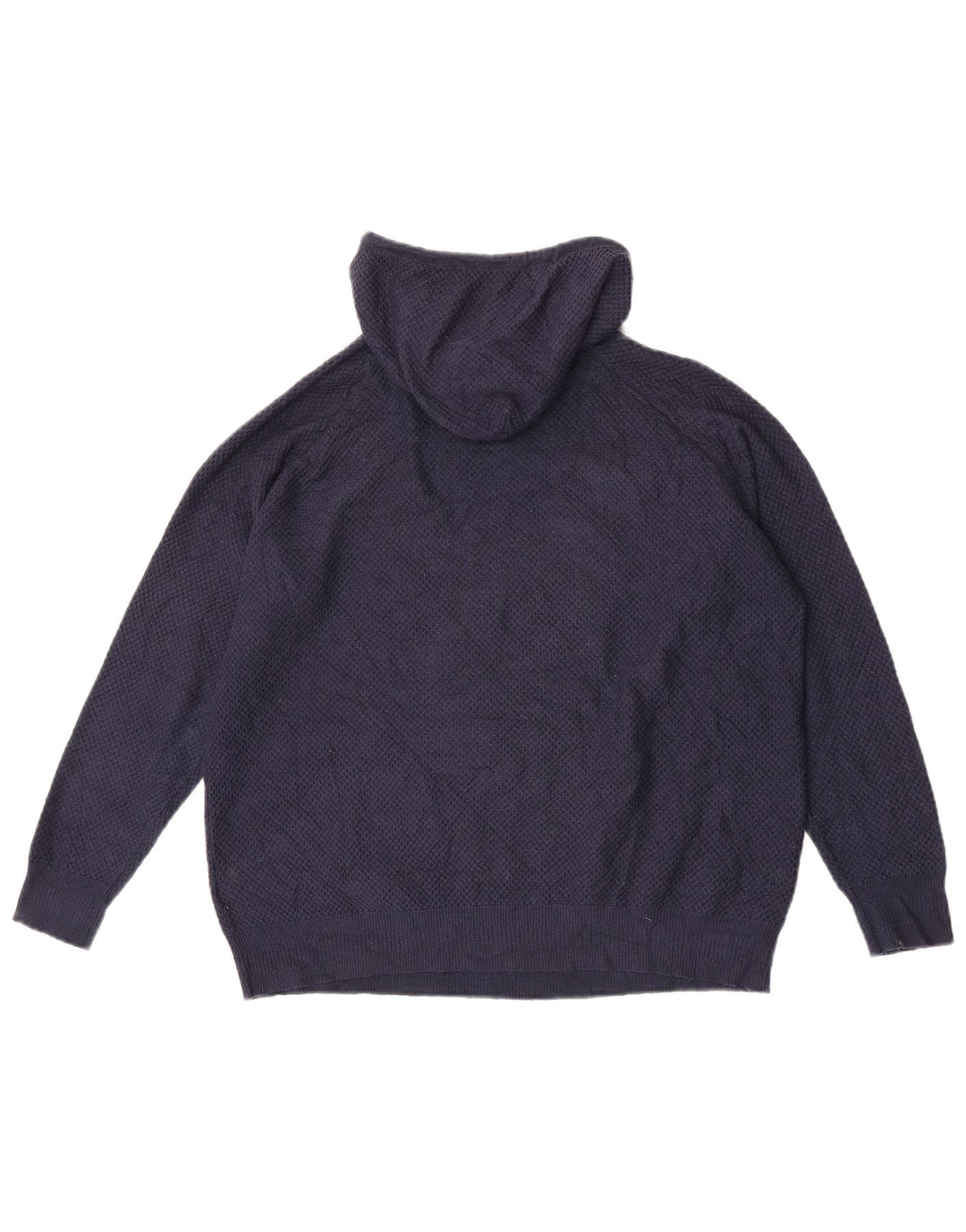Marks & Spencer Womens Hooded Jumper Sweater UK 14 Medium Navy Blue Viscose