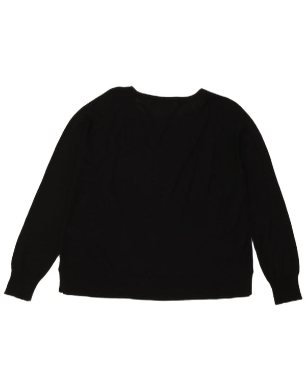 Zara Womens Boat Neck Jumper Sweater UK 14 Medium Black Viscose
