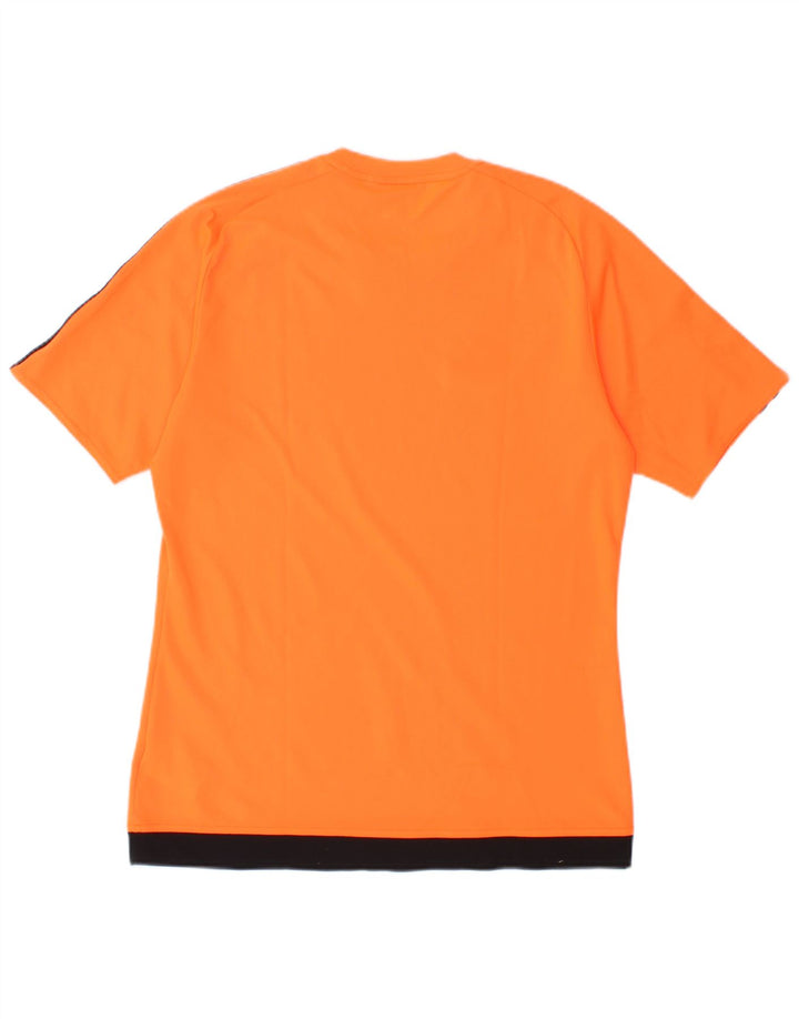 Adidas Mens Climalite T-Shirt Top Small Orange Colourblock Polyester