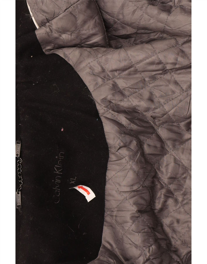 Calvin Klein Mens Military Jacket UK 42 XL Black Wool