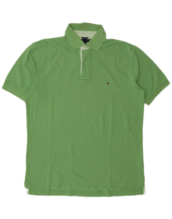 Tommy Hilfiger Mens Polo Shirt Large Green Cotton