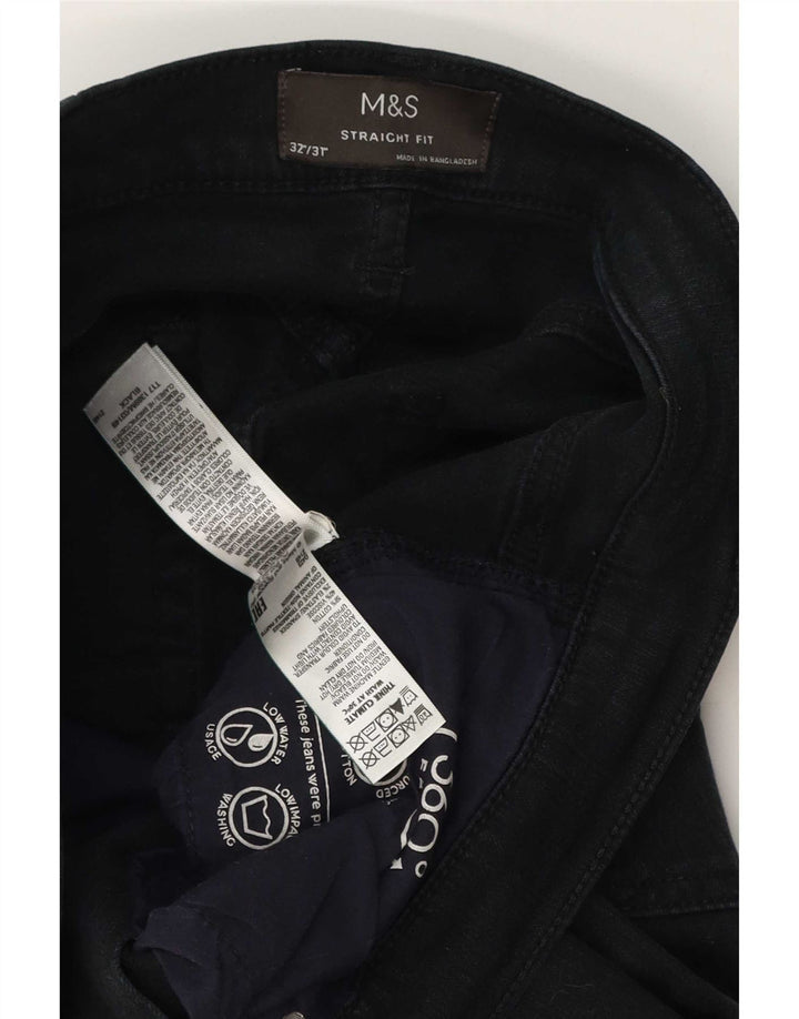 Marks & Spencer Mens Straight Jeans W32 L31 Black Cotton