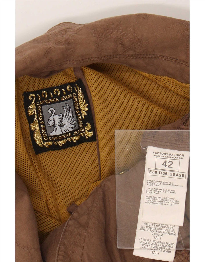 Cappopera Womens 2 Button Blazer Jacket IT 42 Medium Brown Cotton