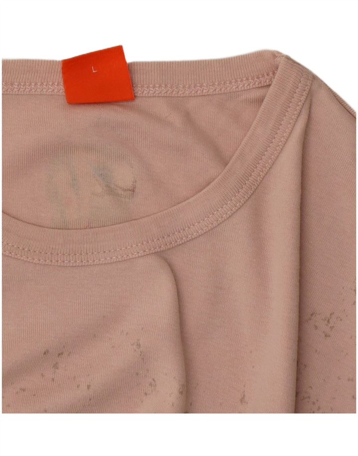 Hugo Boss Womens Graphic T-Shirt Top UK 16 Large Pink