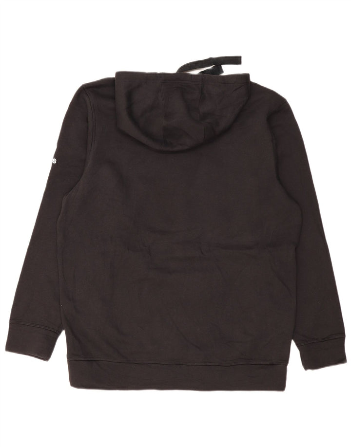 ADIDAS Mens Raiders Graphic Hoodie Jumper Large Black Cotton