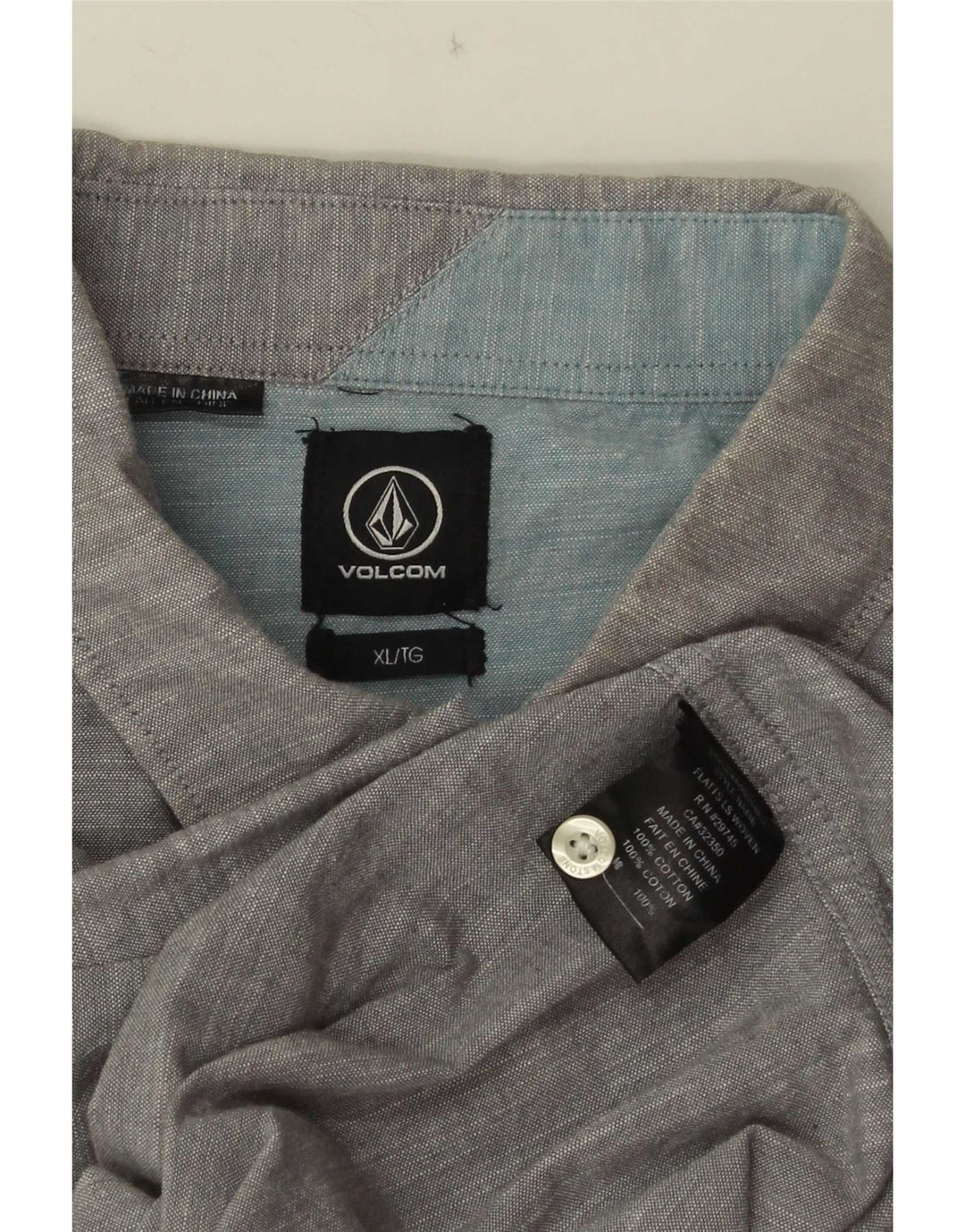 Volcom Mens Shirt XL Grey Cotton