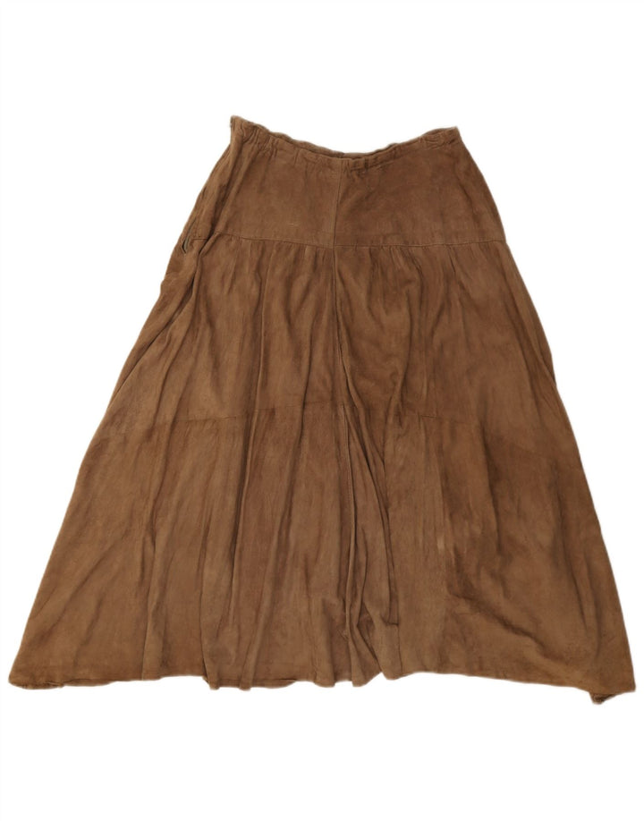 Vintage Womens Suede A-Line Skirt W28 Medium Brown