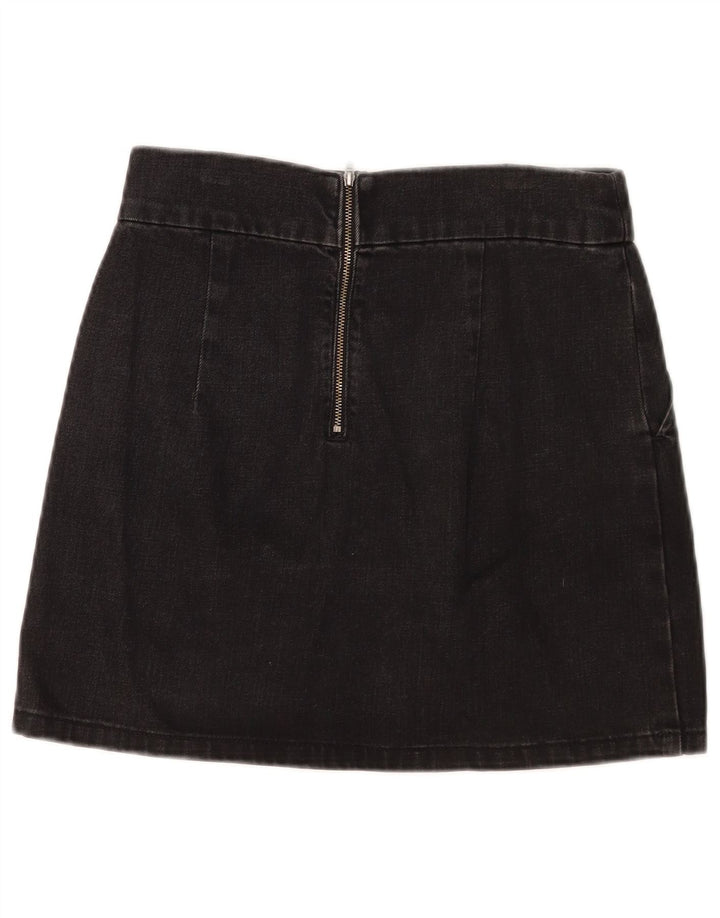 Topshop Womens Mini Denim Skirt W28 Medium Black Cotton