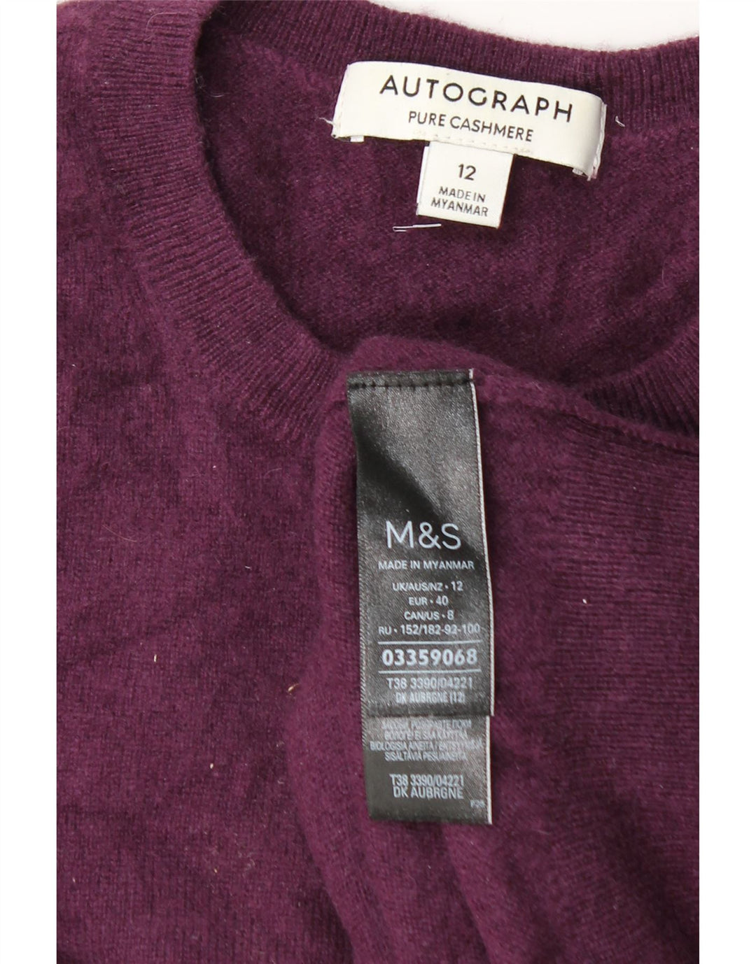 Marks & Spencer Womens Crew Neck Jumper Sweater UK 12 Medium Purple