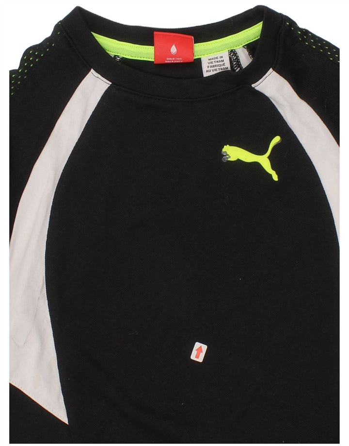 Puma Boys T-Shirt Top 4-5 Years Black Colourblock Polyester
