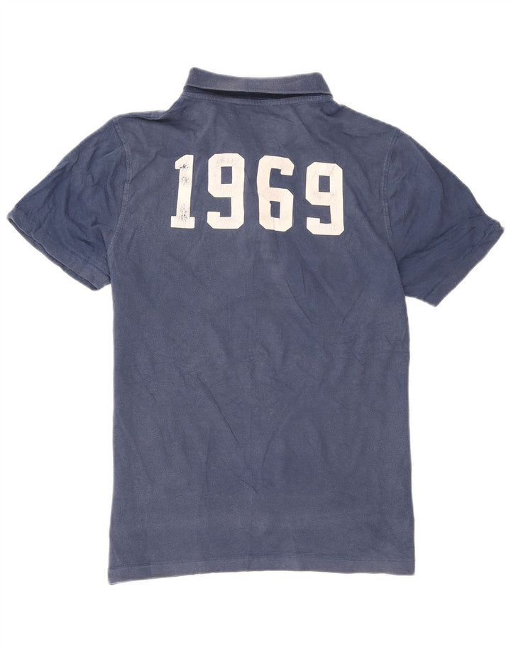 Gap Mens Graphic Polo Shirt Medium Blue Cotton