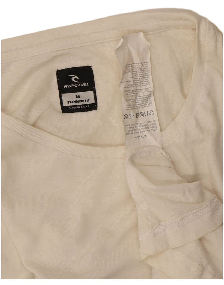 Rip Curl Mens Standard Fit T-Shirt Top Medium White Colourblock Cotton