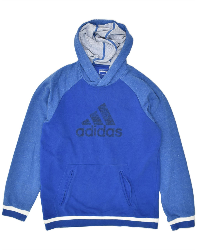 ADIDAS Mens Climalite Graphic Hoodie Jumper Large Blue Cotton | Vintage Adidas | Thrift | Second-Hand Adidas | Used Clothing | Messina Hembry 