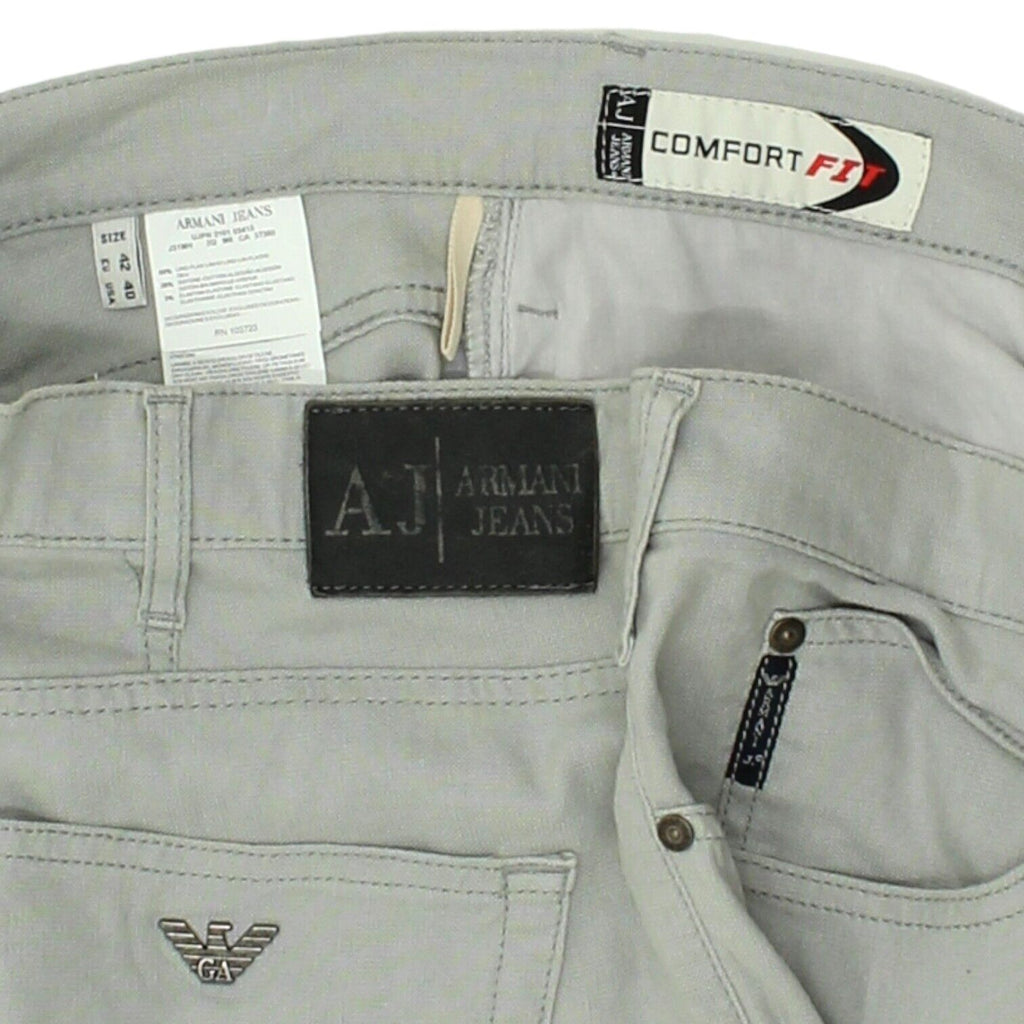 AJ Comfort Fit Mens Grey Cropped Armani Jeans | Vintage Luxury Designer Denim Vintage Messina Hembry and Second-Hand Messina Hembry from Messina Hembry 