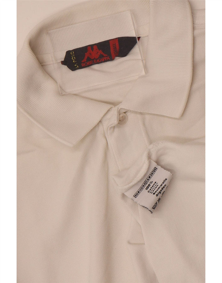 Kappa Mens Polo Shirt Small White Cotton