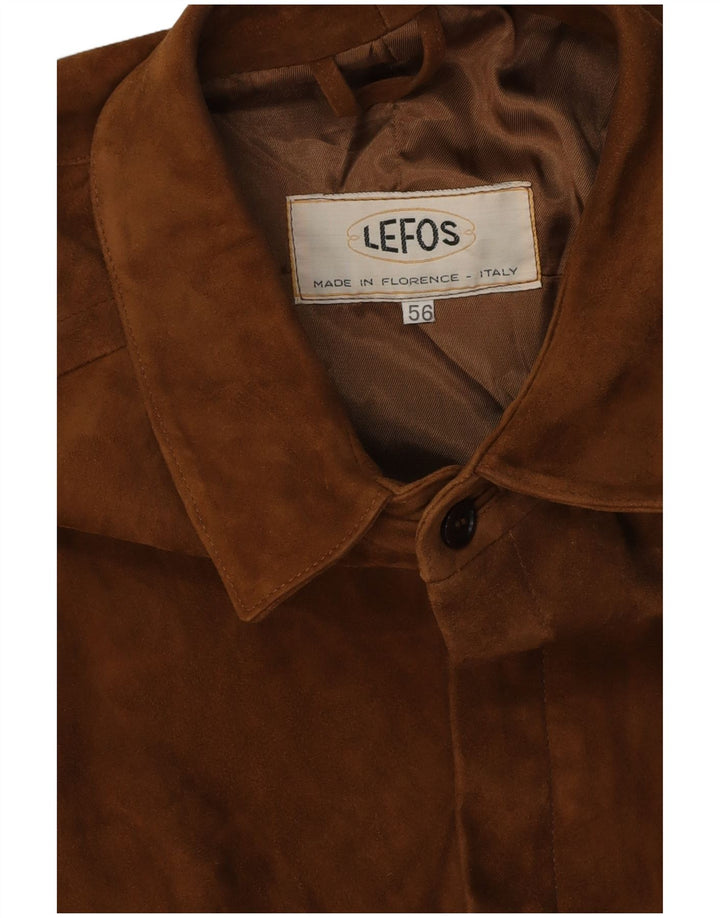 VINTAGE Mens Suede Jacket UK 38 Medium Beige