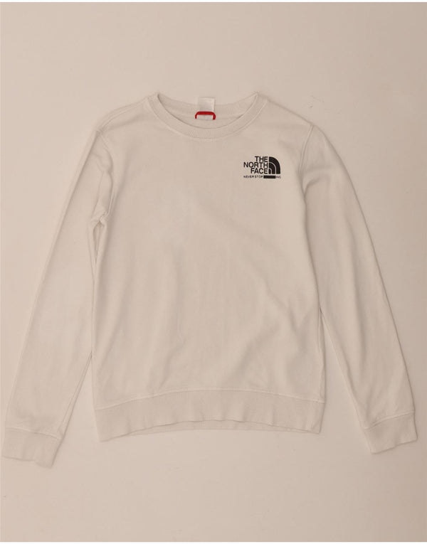 The North Face Boys Graphic Sweatshirt Jumper 14-15 Years XL White Cotton