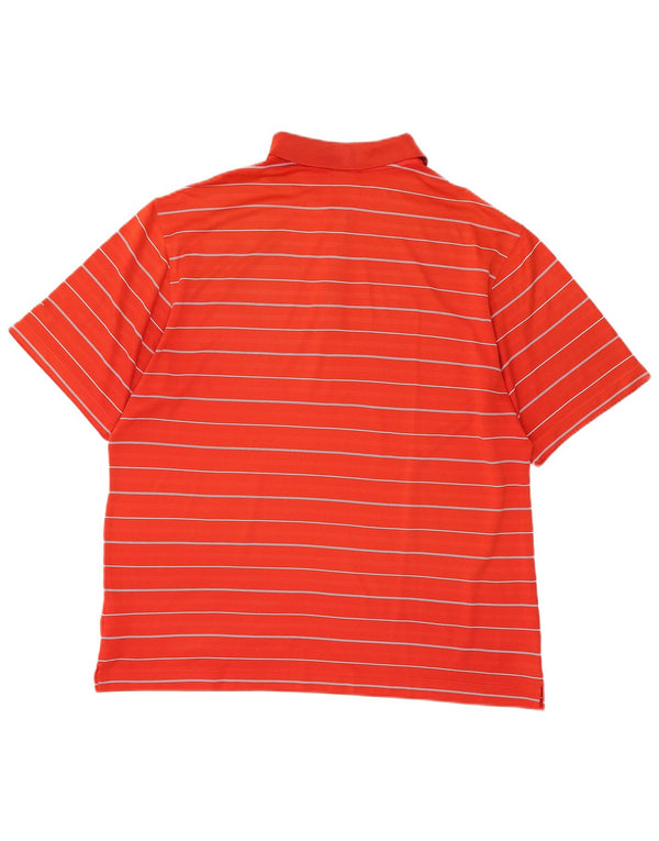 Nike Mens Dri Fit Polo Shirt Large Red Striped Polyester