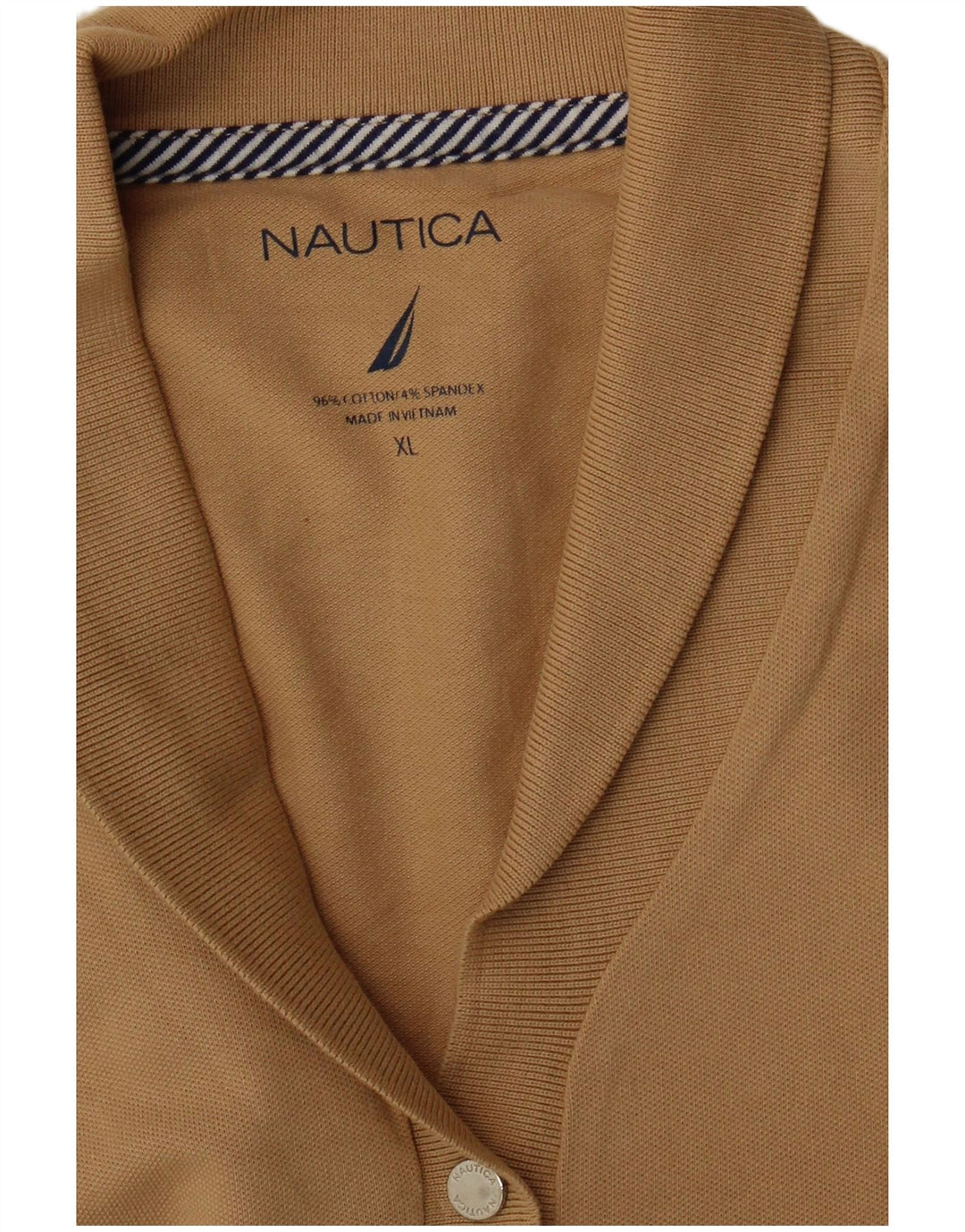 NAUTICA Womens Polo Shirt UK 18 XL Beige Cotton