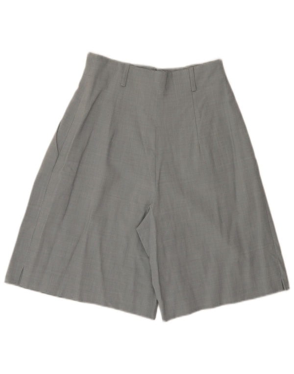 Vintage Womens High Waist Pegged Chino Shorts W26 Small Grey Polyester